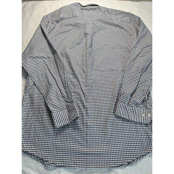 Old South Men's Medium Button Up white/black check Embroidered Logo CLEAN - Picture 12 of 12